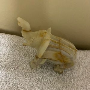 Vintage marble hand carved elephant